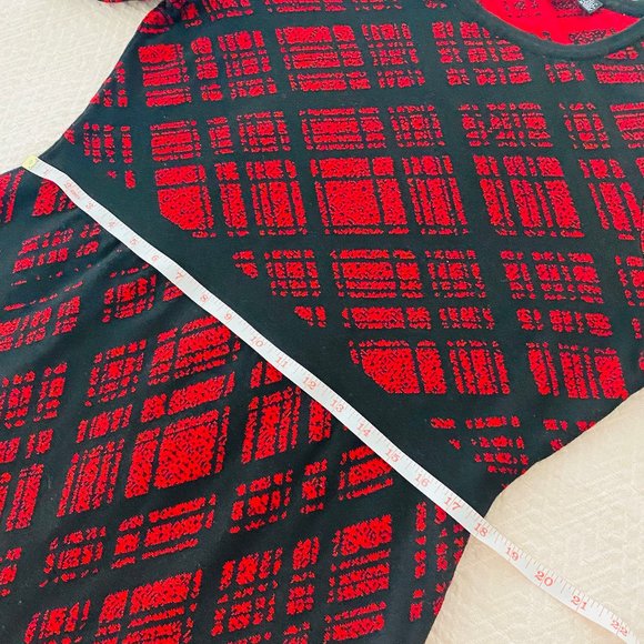 NINA LEONARD Red Dress Round Neck 1/2 sleeve Large - Picture 9 of 12